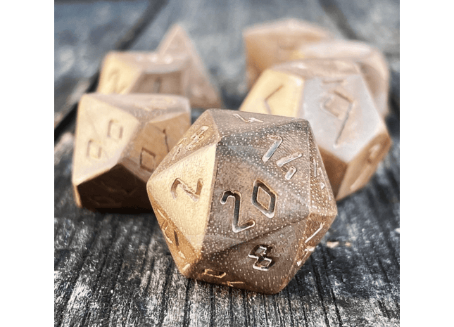 Gamers Guild AZ Norse Foundry Norse Foundry Wooden Dice - 7-Piece Set - Courbaril Norse Foundry