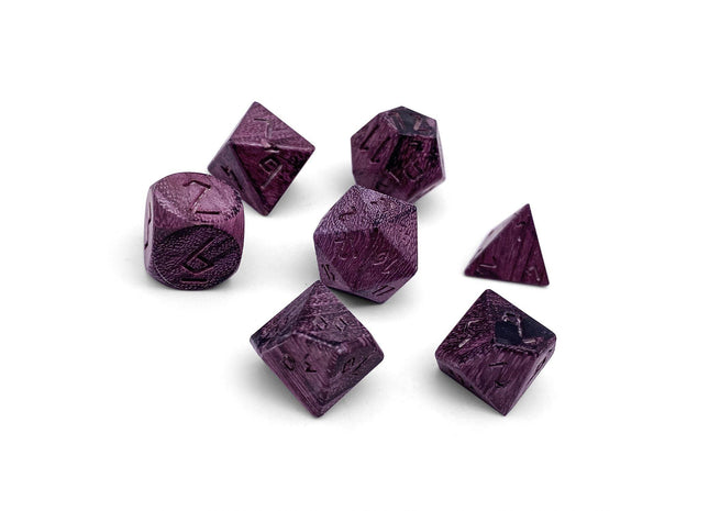 Gamers Guild AZ Norse Foundry Norse Foundry Wooden Dice - 7-Piece Set - Purple Heart Norse Foundry