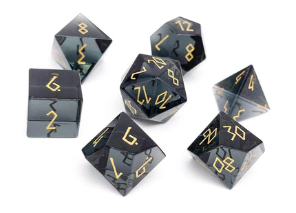 Gamers Guild AZ Norse Foundry Norse Foundry: Zircon Glass Dice - Smoke (7pc Set) Norse Foundry