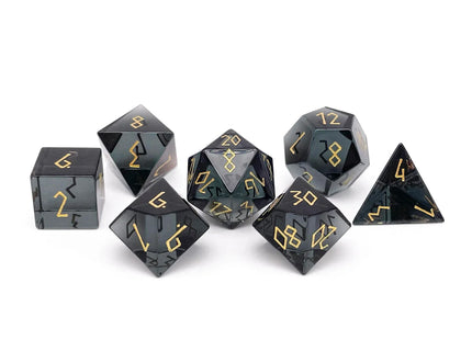Gamers Guild AZ Norse Foundry Norse Foundry: Zircon Glass Dice - Smoke (7pc Set) Norse Foundry