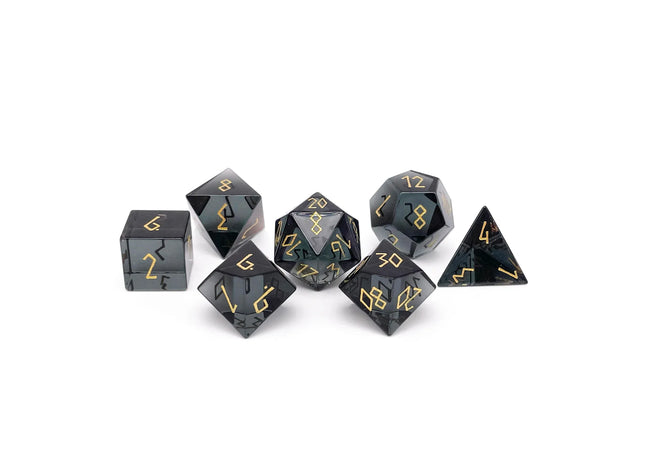 Gamers Guild AZ Norse Foundry Norse Foundry: Zircon Glass Dice - Smoke (7pc Set) Norse Foundry