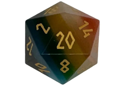 Gamers Guild AZ Norse Foundry Rainbow Cats Eye - Boulder 30mm Glass Dice Norse Foundry