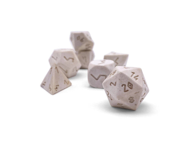 Gamers Guild AZ Norse Foundry Whitetail Deer Antler- 7 Piece Bone RPG Dice Set Norse Foundry