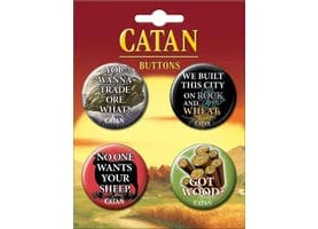 Gamers Guild AZ Novelties 4 Button Set: Catan Ata-Boy Inc