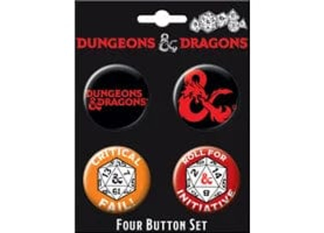 Gamers Guild AZ Novelties 4 Button Set: Dungeons & Dragons Set 1 Ata-Boy Inc