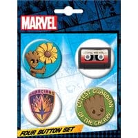 Gamers Guild AZ Novelties 4 Button Set: Marvel Groot Ata-Boy Inc