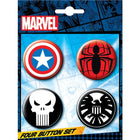 Gamers Guild AZ Novelties 4 Button Set: Marvel Set  3 Ata-Boy Inc