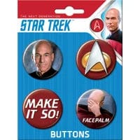 Gamers Guild AZ Novelties 4 Button Set: Star Trek Next Gen Ata-Boy Inc