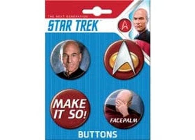 Gamers Guild AZ Novelties 4 Button Set: Star Trek Next Gen Ata-Boy Inc