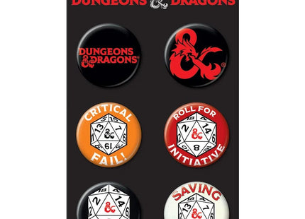 Gamers Guild AZ Novelties 6 Button Set: DnD Ata-Boy Inc