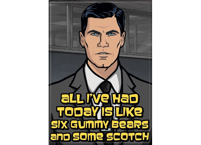 Gamers Guild AZ Novelties Magnet: Archer Scotch and Gummy Bears Ata-Boy Inc