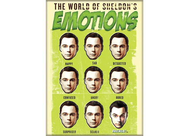 Gamers Guild AZ Novelties Magnet: BBT World of Sheldon's Emotions Ata-Boy Inc