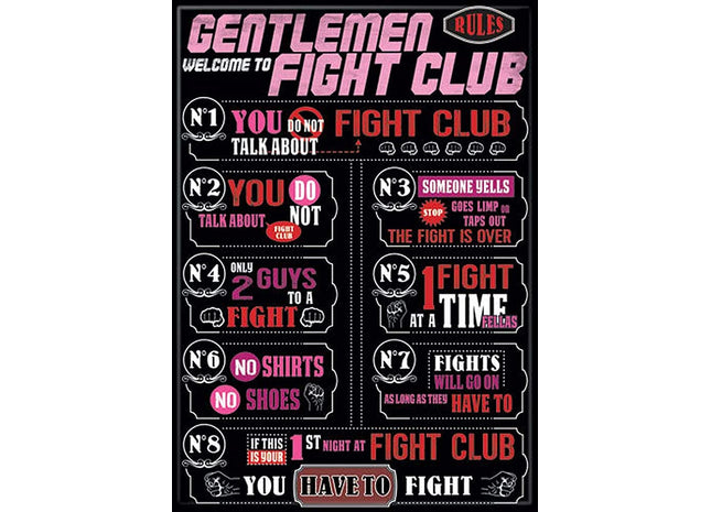 Gamers Guild AZ Novelties Magnet: Fight Club Rules Ata-Boy Inc