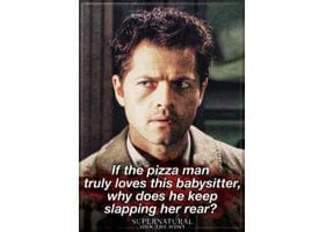 Gamers Guild AZ Novelties Magnet: Supernatural Castiel Pizza Man Ata-Boy Inc