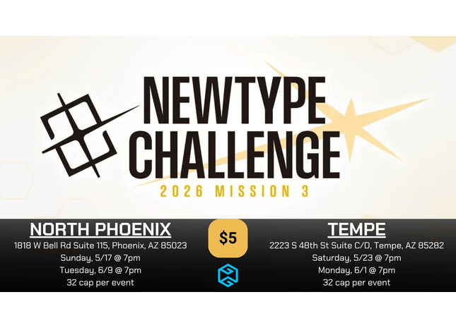 Gamers Guild AZ NPHX - 5/17 @ 7pm - Gundam Card Game Newtype Challenge 2026 Mission 3 Gamers Guild AZ