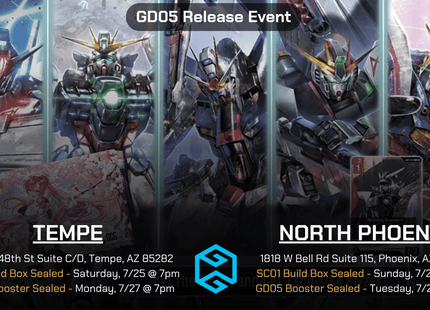 Gamers Guild AZ NPHX - 7/28 @ 7pm - Gundam Card Game GD05 Release Event (GD05 Booster Pack Sealed) Gamers Guild AZ