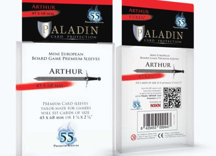 Gamers Guild AZ Paladin Paladin Board Game Sleeves: Arthur (Mini European) GTS