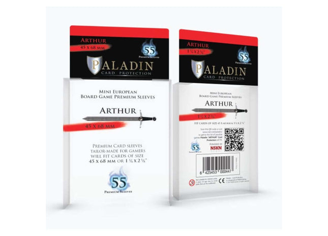Gamers Guild AZ Paladin Paladin Board Game Sleeves: Arthur (Mini European) GTS
