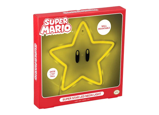 Gamers Guild AZ Paladone Super Mario: Super Star Wall Mountable Led Neon Light Faire