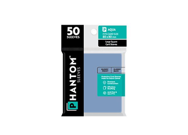 Phantom Sleeves Aqua Size 80 x 80mm (Matte/Matte) Phantom Sleeves Aqua Size 80 x 80mm (Matte/Matte)