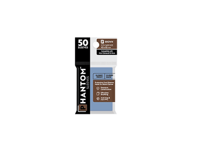 Gamers Guild AZ Phantom Sleeves Phantom Sleeves: Brown Size - 50ct Sleeves (Glossy/Glossy) Capstone Games