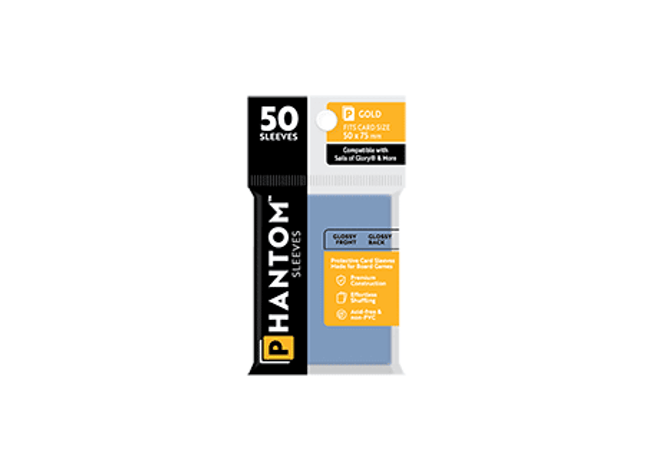 phantom card sleeves Phantom Sleeves Gold Size 50 x 75mm (Matte/Matte)