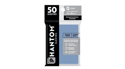 Gamers Guild AZ Phantom Sleeves Phantom Sleeves: Grey Size - 50ct Sleeves (Glossy/Glossy) Capstone Games