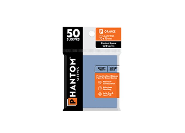 Phantom Sleeves: Orange Size (70mm x 70mm) - Gloss/Matte (50) Phantom Sleeves: Orange Size (70mm x 70mm) - Gloss/Matte (50)