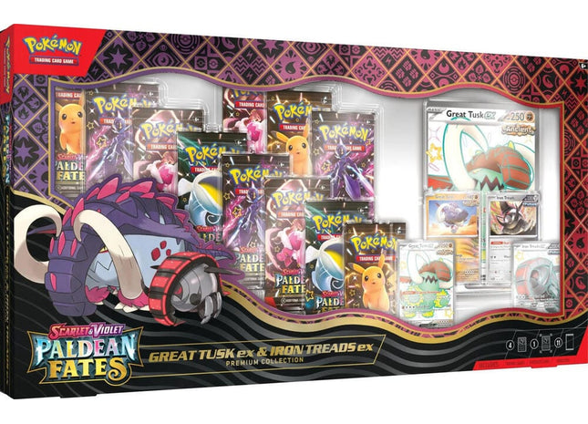 Gamers Guild AZ Pokemon Pokemon: Scarlet & Violet - Paldean Fates | Great Tusk ex & Iron Treads ex Premium Collection Pokemon