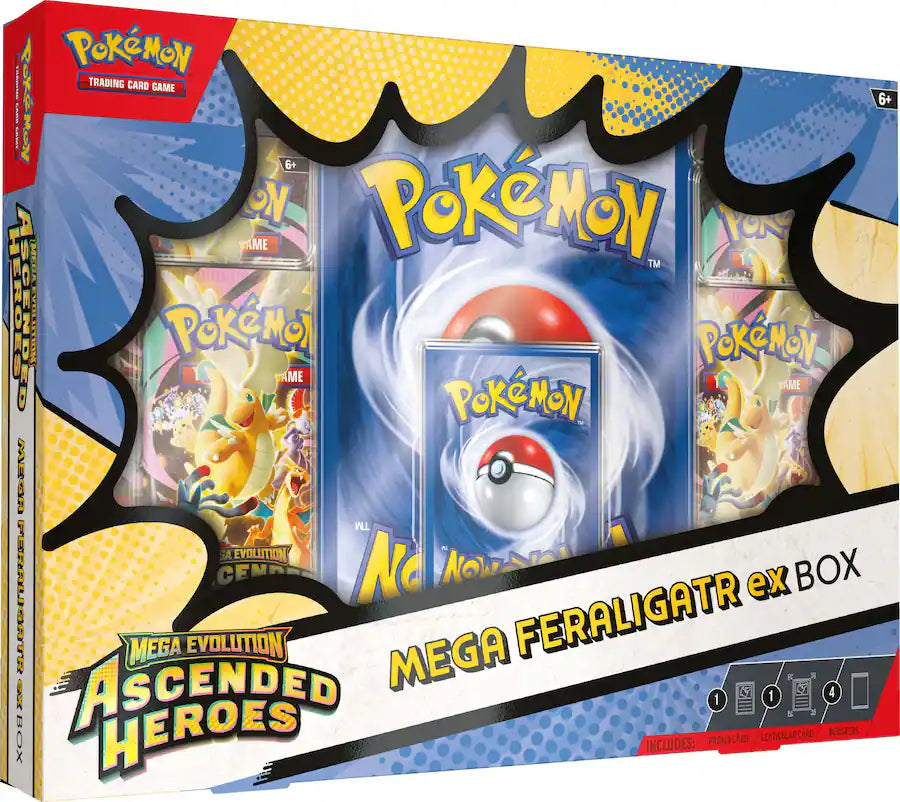 Pokemon TCG: Mega Evolution: Ascended Heroes - Mega Feraligatr ex Box Gamers Guild AZ Pokemon TCG: Mega Evolution: Ascended Heroes - Mega Feraligatr ex Box Gamers Guild AZ