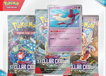 Gamers Guild AZ Pokemon Pokemon TCG: Scarlet and Violet Stellar Crown Three-Booster Blister - Latias Pokemon