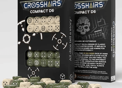 Gamers Guild AZ Q-Workshop Crosshairs Compact D6 Dice: Beige And Olive - Black Friday GTS