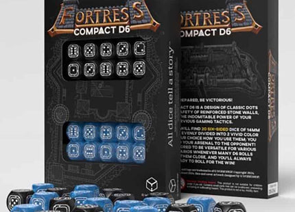 Gamers Guild AZ Q-Workshop Crosshairs Compact D6 Dice: Black And Blue (Pre-Order) GTS