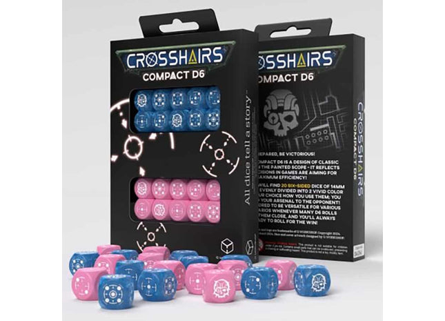 Gamers Guild AZ Q-Workshop Crosshairs Compact D6 Dice: Blue And Pink - Black Friday GTS
