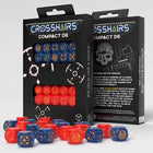 Gamers Guild AZ Q-Workshop Crosshairs Compact D6 Dice: Cobalt And Red (Pre-Order) GTS