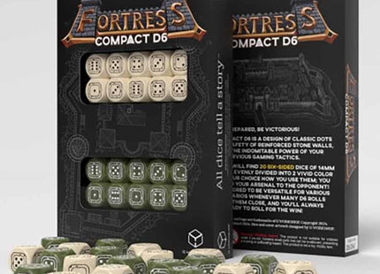 Gamers Guild AZ Q-Workshop Fortress Compact D6 Dice: Beige And Olive - Black Friday GTS