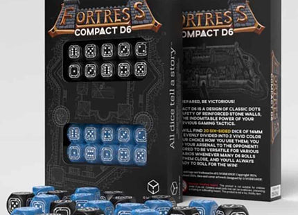Gamers Guild AZ Q-Workshop Fortress Compact D6 Dice: Black And Blue - Black Friday GTS