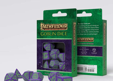 Gamers Guild AZ Q-Workshop Pathfinder: Goblin Purple And Green Dice Set (Pre-Order) GTS