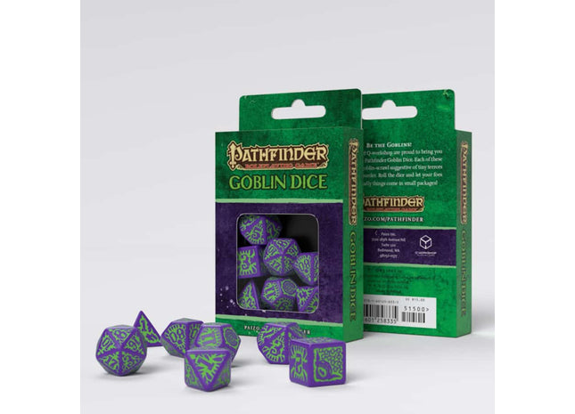 Gamers Guild AZ Q-Workshop Pathfinder: Goblin Purple And Green Dice Set (Pre-Order) GTS