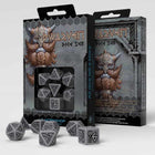 Gamers Guild AZ Q-Workshop Q-Workshop: Dwarven Dice Set: RPG Dice - Gray And Black (Pre-Order) GTS