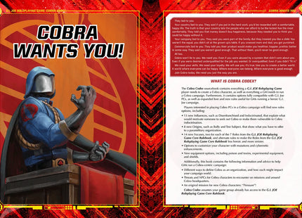 Gamers Guild AZ Renegade Game Studios G.I. JOE RPG Cobra Codex Sourcebook Renegade Game Studios