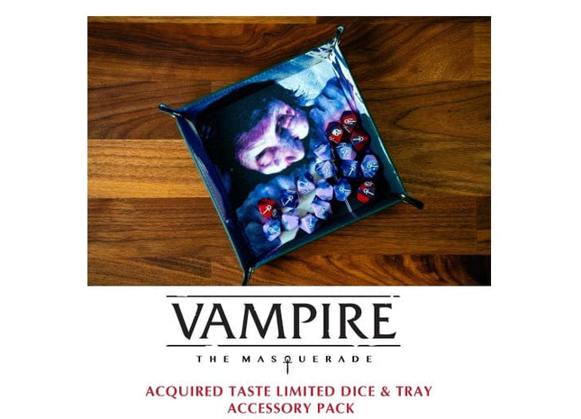 Gamers Guild AZ Renegade Game Studios Vampire The Masquerade: RPG - Acquired Taste Limited Dice & Tray Accessory Pack AGD