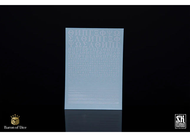 Gamers Guild AZ Scumb4g Kustoms Scumb4g Kustoms: Greek Symbols A - White Baron of Dice