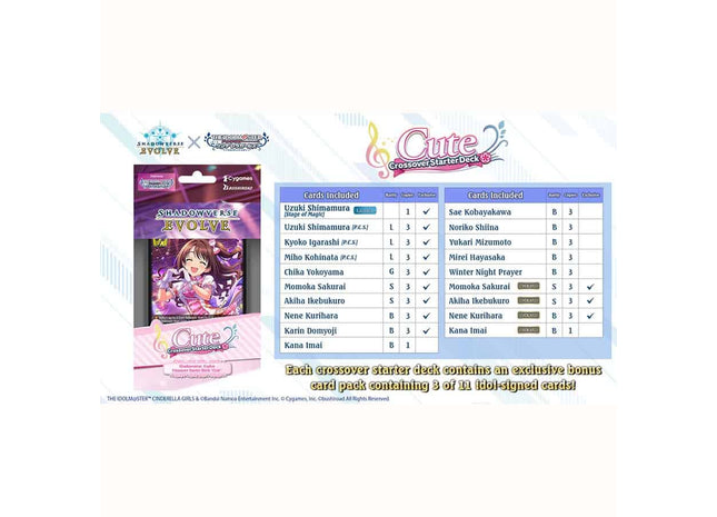 Gamers Guild AZ Shadowverse Evolve Shadowverse Evolve: Crossover Starter Deck: The Idolm@ster Cinderella Girls: Cute - Black Friday Discontinue