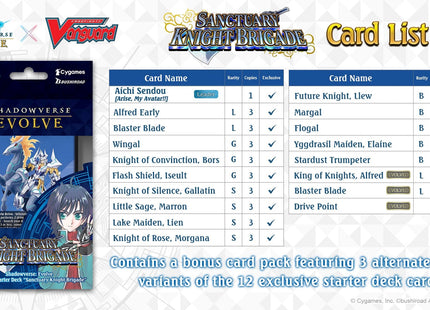 Gamers Guild AZ Shadowverse Evolve Shadowverse Evolve X Cardfight!! Vanguard Crossover Starter Deck: Sanctuary Knight Brigade (Pre-Order) YY Card World