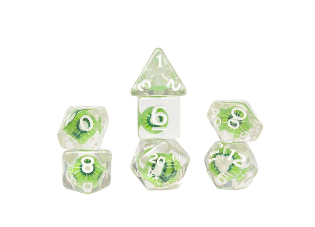 Gamers Guild AZ Sirius Dice 7ct Fruit Slive Dice Set: Kiwi (Pre-Order) GTS