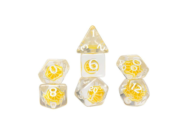Gamers Guild AZ Sirius Dice 7ct Fruit Slive Dice Set: Lemon (Pre-Order) GTS