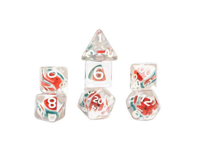 Gamers Guild AZ Sirius Dice 7ct Fruit Slive Dice Set: Watermelon (Pre-Order) GTS
