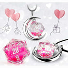 Gamers Guild AZ SIRIUS DICE D20 Necklace - Be My Nat 20 - Pink Snowglobe GTS