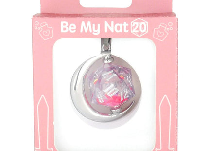 Gamers Guild AZ SIRIUS DICE D20 Necklace - Be My Nat 20 - Valentines' Snowglobe GTS